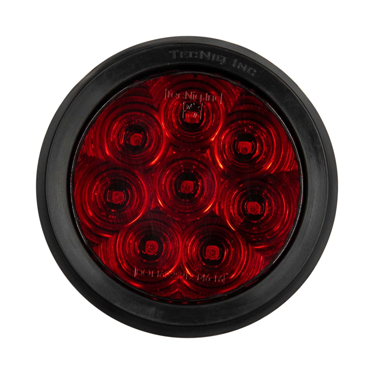 4" Round Sealed High Visibility LED Stop/Turn/Tail Light - Red - 8 Diodes