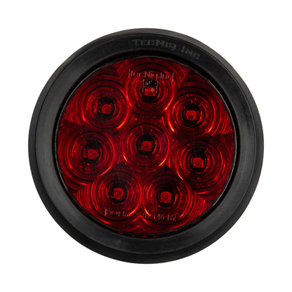 4" Round Sealed High Visibility LED Stop/Turn/Tail Light - Red - 8 Diodes