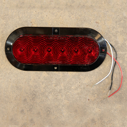 Surface Mount Red 6in Oval S/T/T Light - The Trailer Parts Outlet