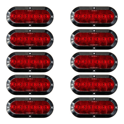 Surface Mount Red 6in Oval S/T/T Light