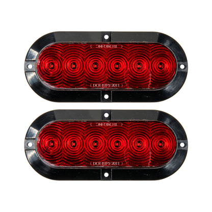 Surface Mount Red 6in Oval S/T/T Light