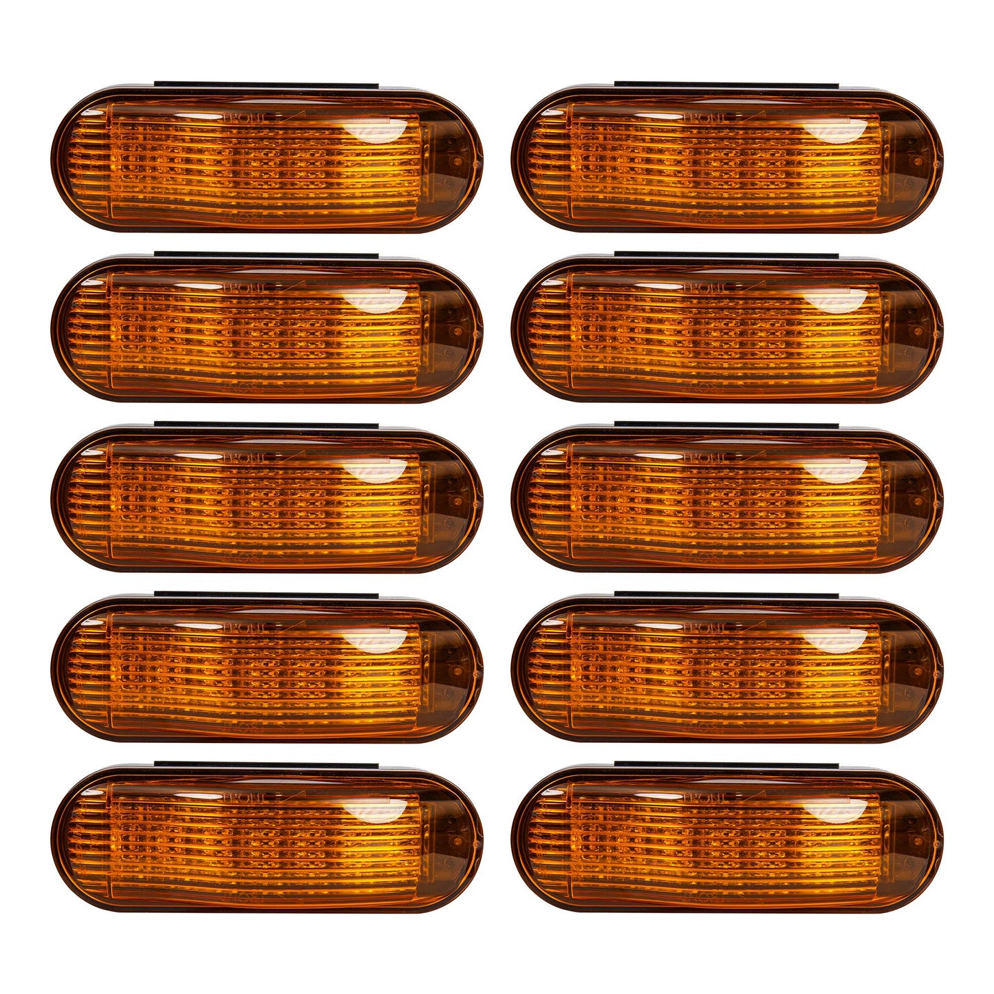 Amber 6in Oval LED Clearance Light - Side Turn Marker With Midship