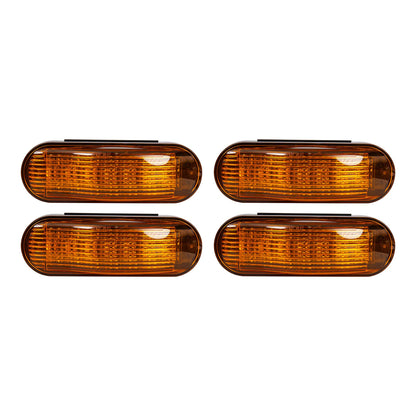 Amber 6in Oval LED Clearance Light - Side Turn Marker With Midship