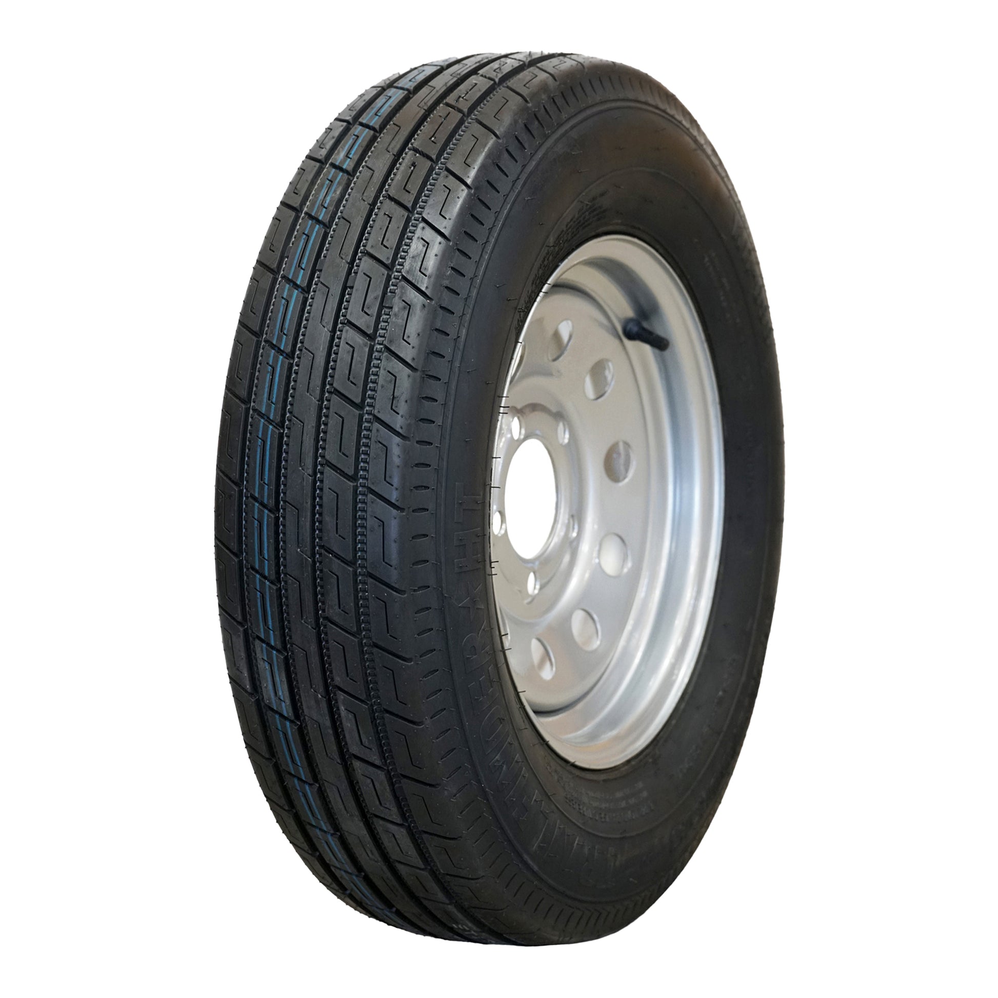 Trailquest 13" 6 ply Radial Trailer Tire & Wheel - ST 175/80R13 - 5x4.5 (Silver Mod)