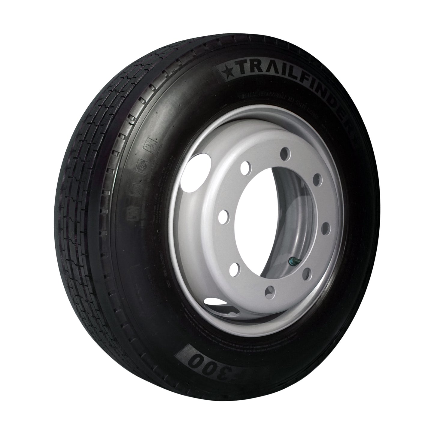 17.5" 18 ply Radial Trailer Tire & Wheel - ST 215/75R17.5 8x275mm Lug (Silver Dual)