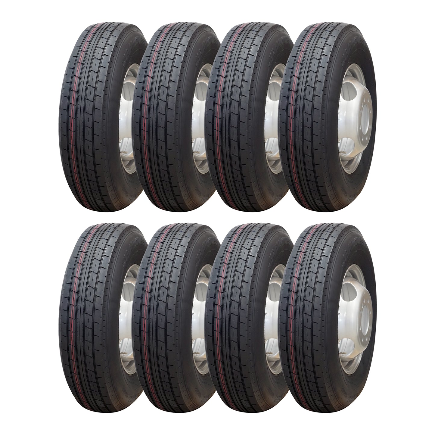 Trailquest 16" 10 ply Radial Trailer Tire & Wheel - ST 235/80 R16 8 lug Dual - Set of 8