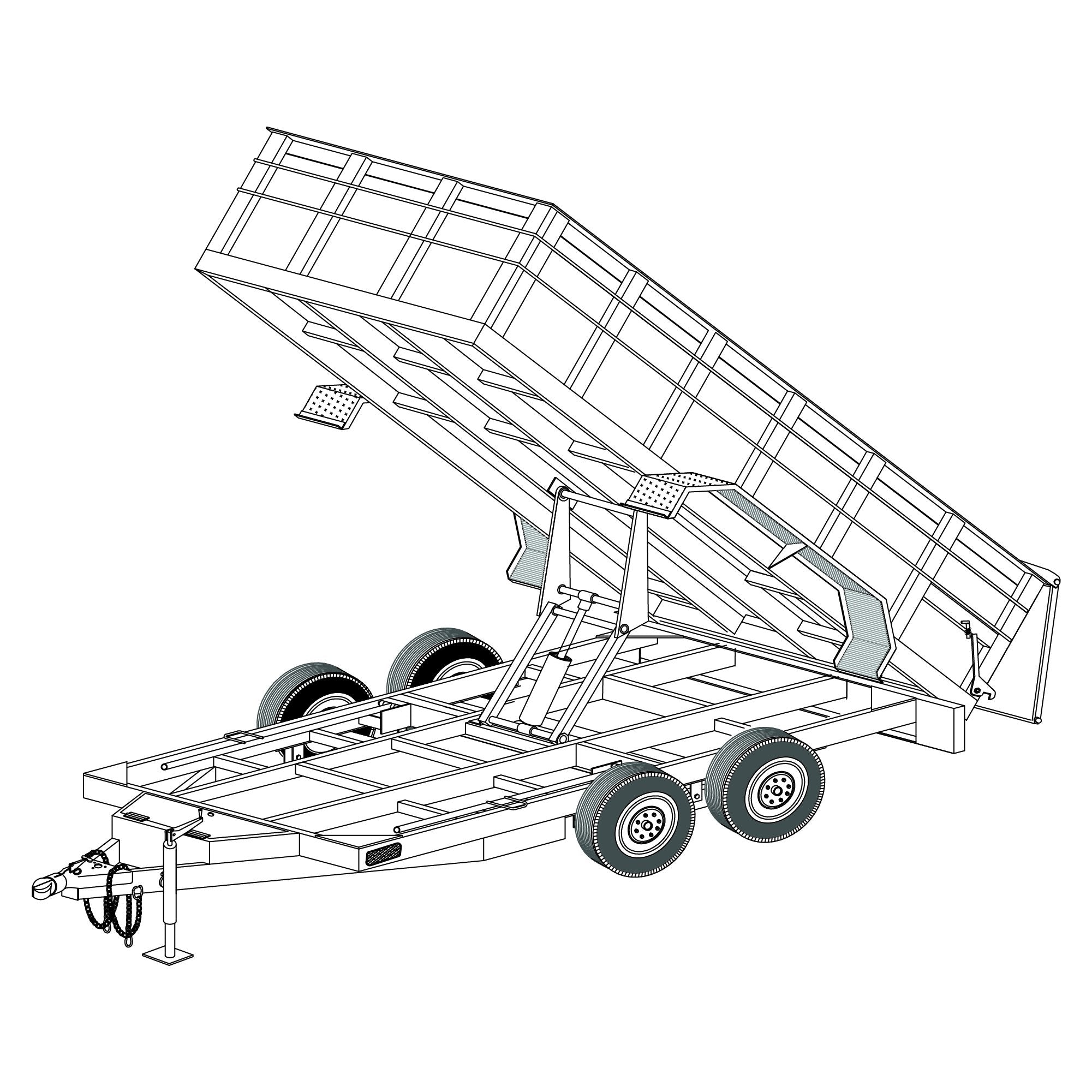 3500 lb Drop Trailer Axles