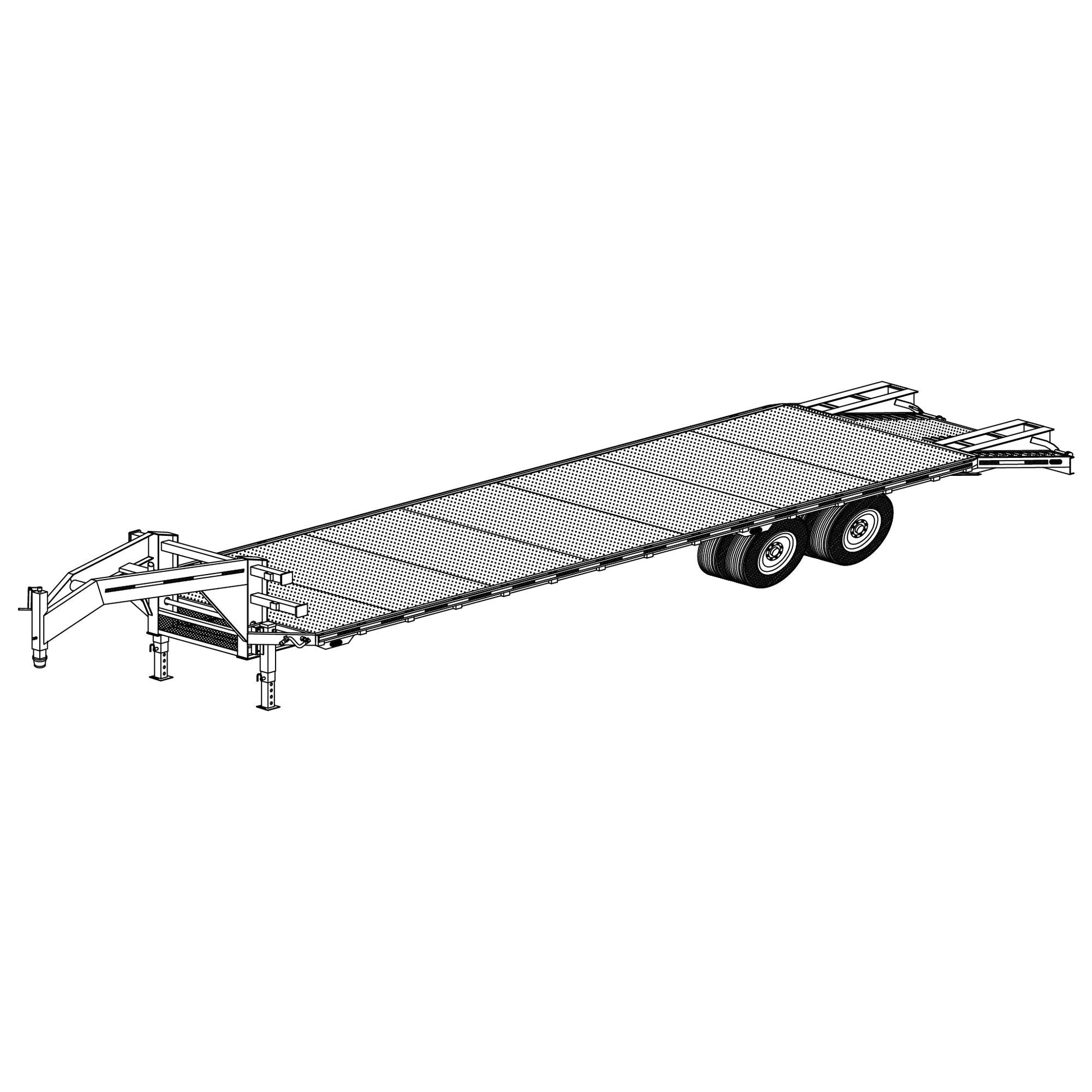 DIY Trailer Plan - 5232 - Dual Tandem Flatbed Trailer